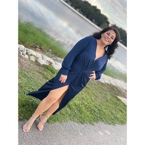 Navy blue slinky dress only worn once